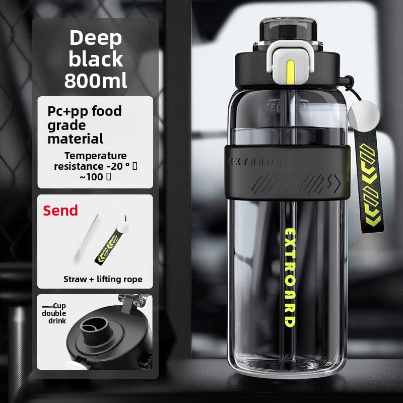 Large-capacity sports water bottle