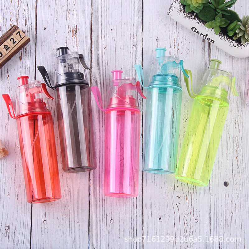 Plastic spray water bottle