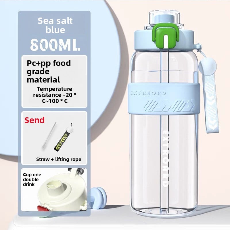 Large-capacity sports water bottle