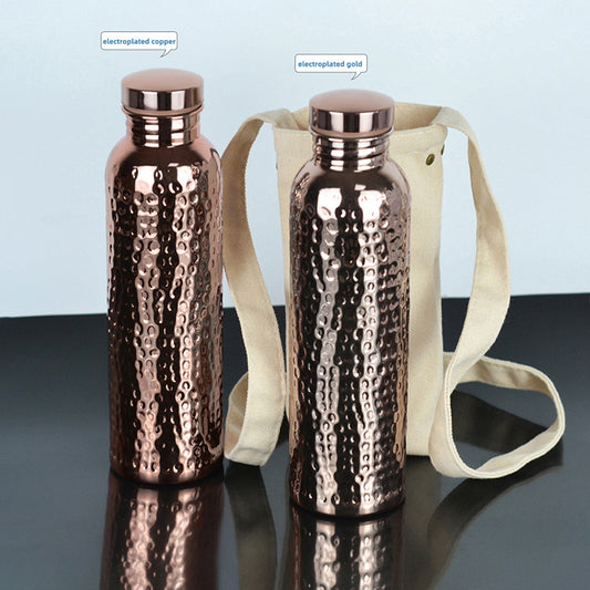 Stainless steel cold water kettle with concave and convex texture electroplated copper kettle