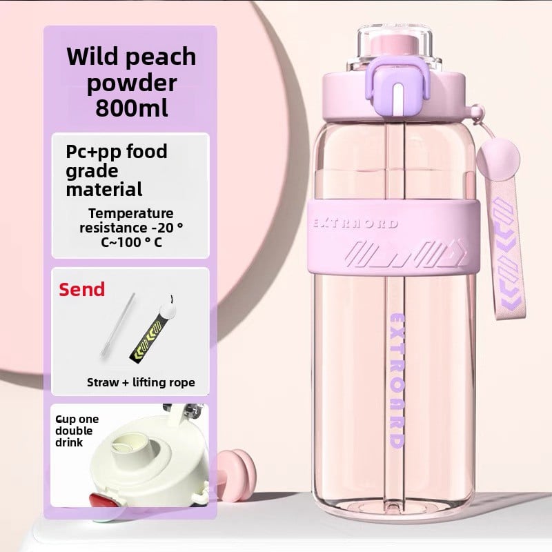 Large-capacity sports water bottle